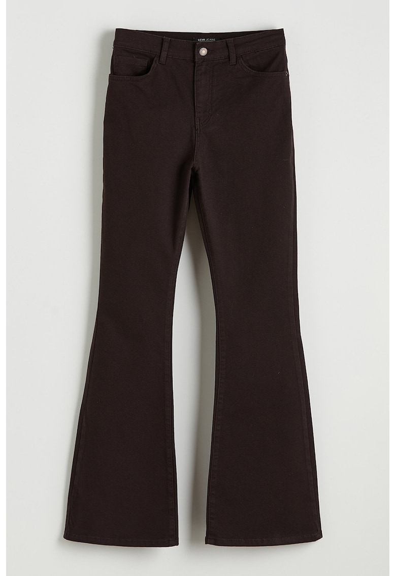Blugi cu croiala bootcut si talie inalta - Maro inchis