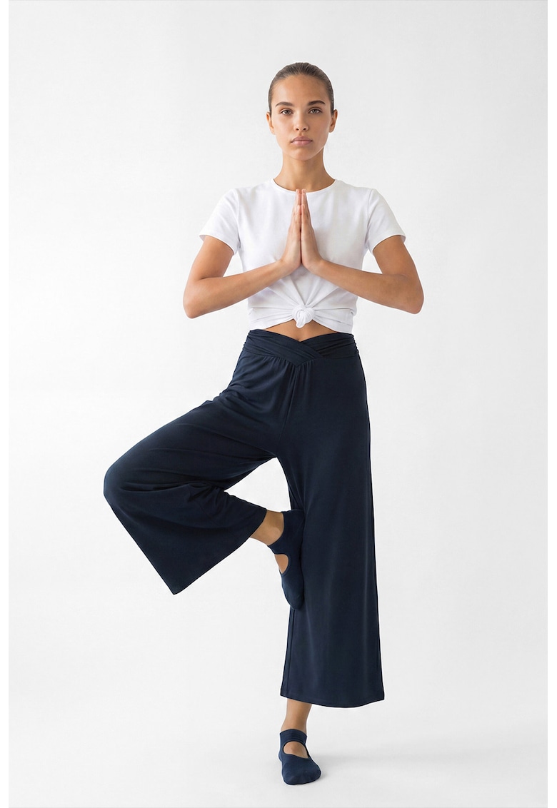 Pantaloni de trening cu croiala ampla si talie elastica - Albastru ultramarin