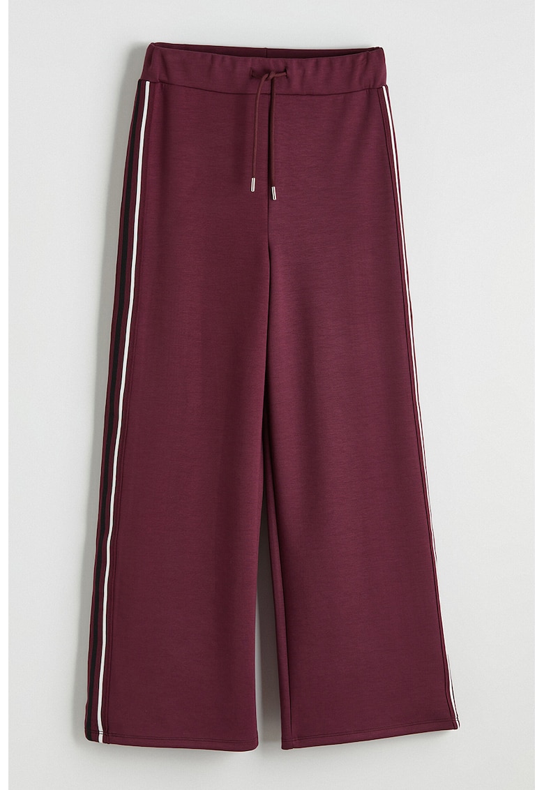 Pantaloni de trening cu model uni si benzi contrastante - Violet tyrian