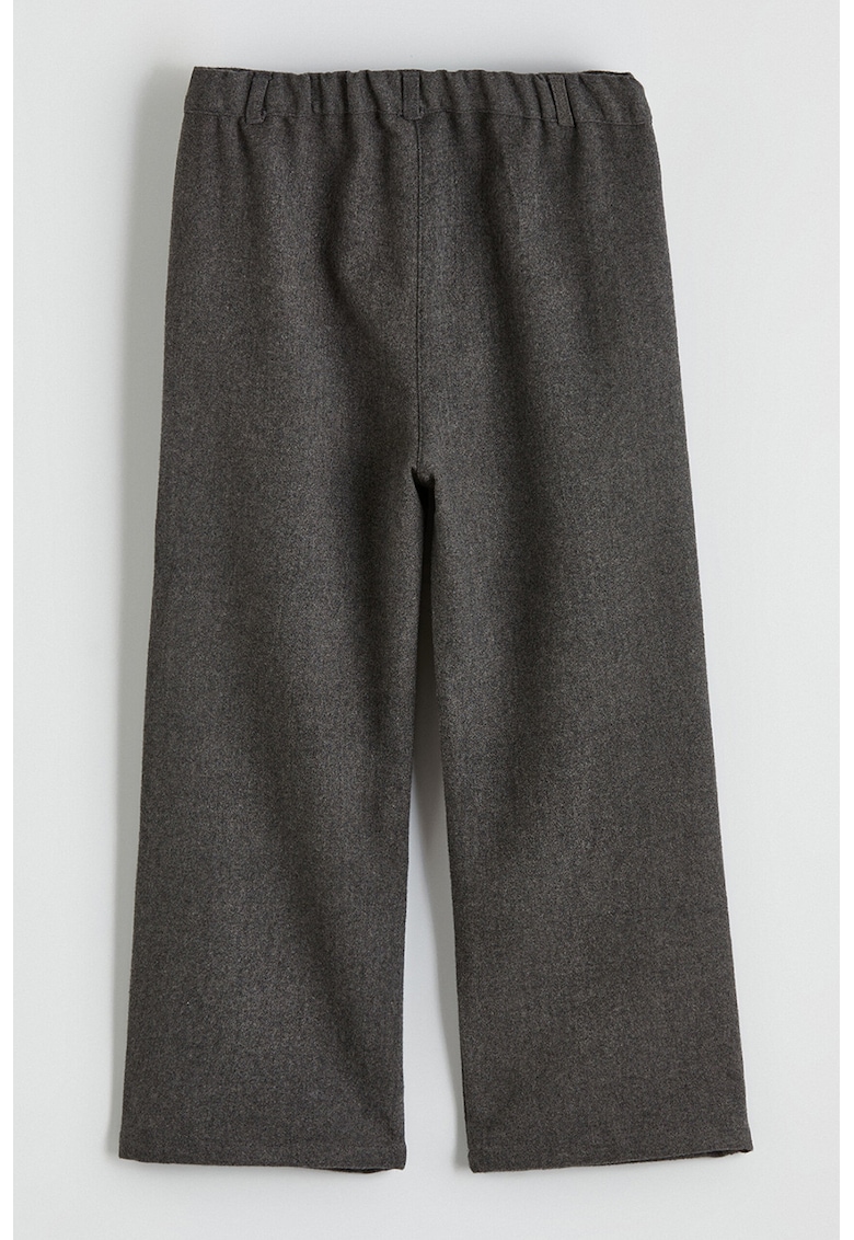 Pantaloni relaxed fit cu aplicatii cu strasuri - Negru/Gri inchis