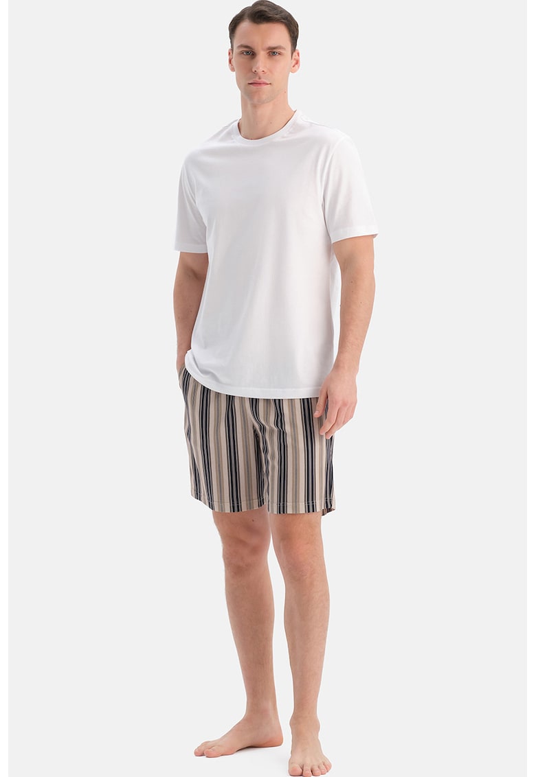 Set de pantaloni scurti de pijama din amestec de modal - 2 perechi - Bej/Bleumarin