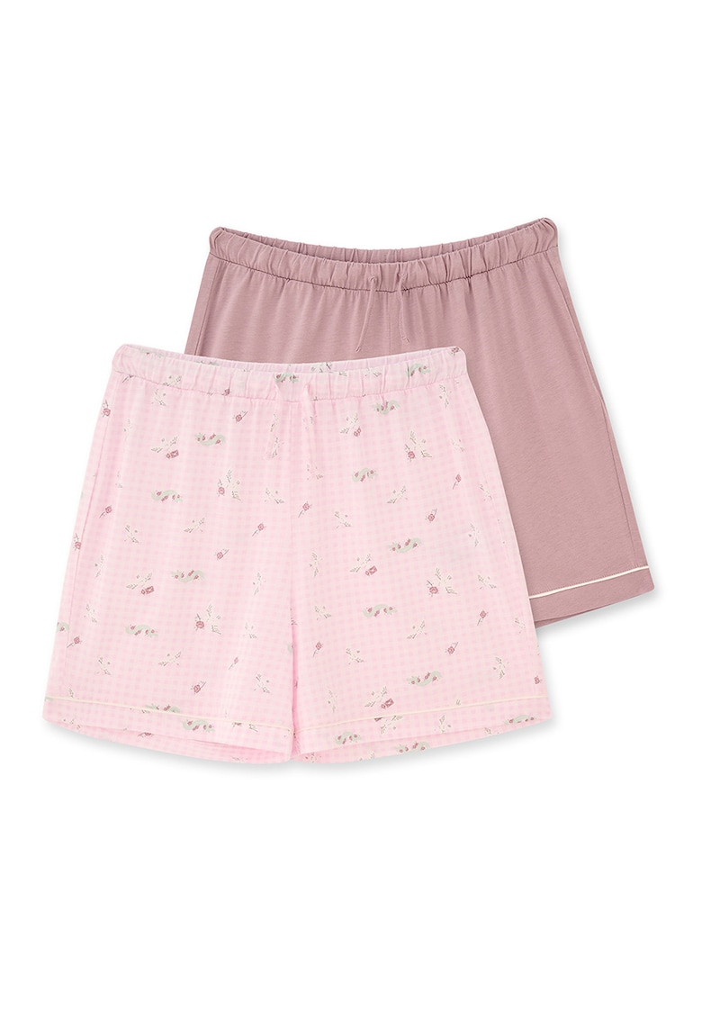 Set de pantaloni scurti de pijama - 2 piese - Verde/Roz