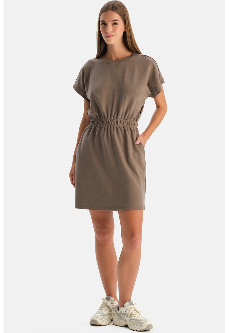 Rochie scurta evazata - Maro taupe