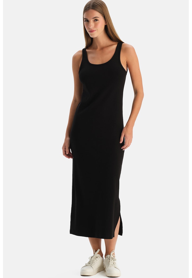 Rochie lunga cu croiala dreapta - Negru