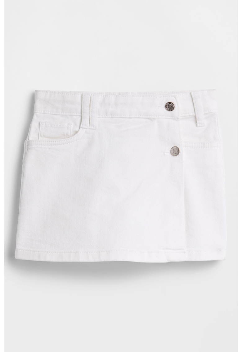 Pantaloni scurti din denim cu buzunare - Alb -
