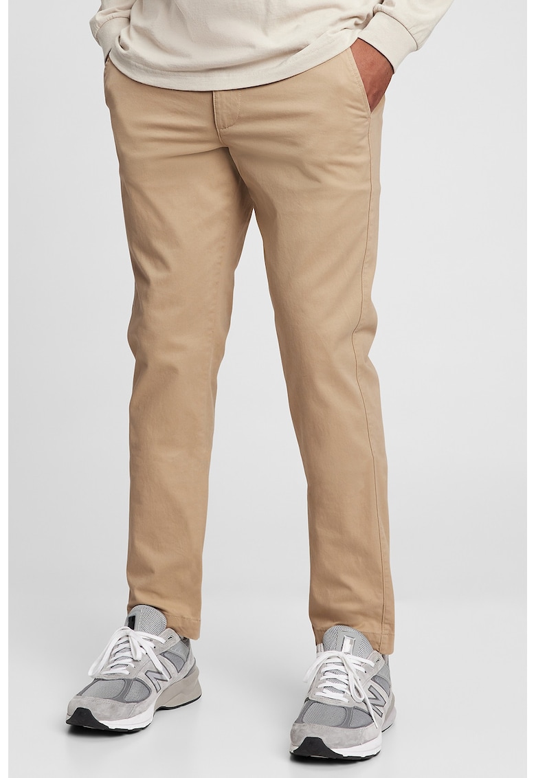 Pantaloni chino drepti - Maro camel