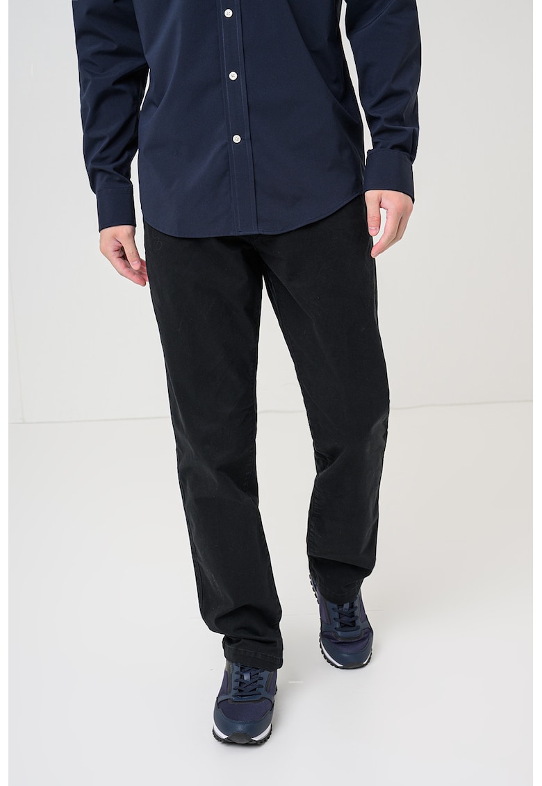 Pantaloni chino cu croiala dreapta - Negru