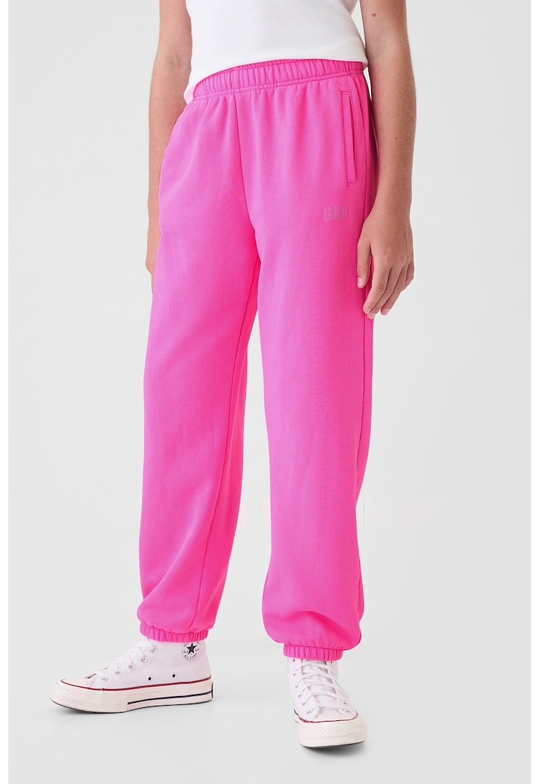 Pantaloni de trening cu talie elastica - Fucsia