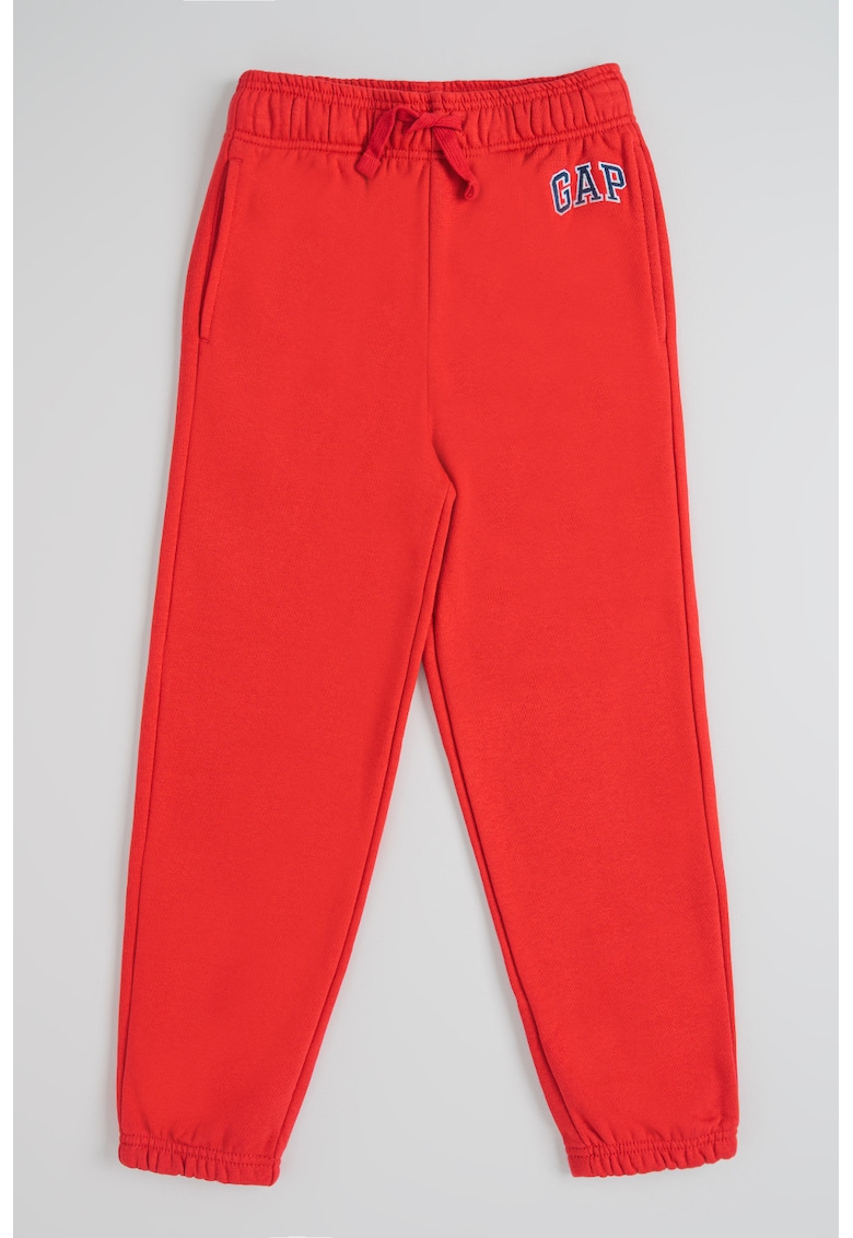 Pantaloni de trening din amestec de bumbac cu snur in talie - Rosu