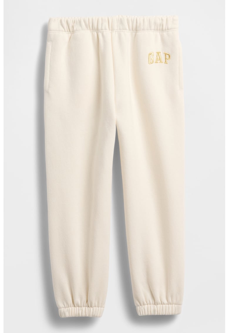 Pantaloni de trening cu logo brodat - Crem