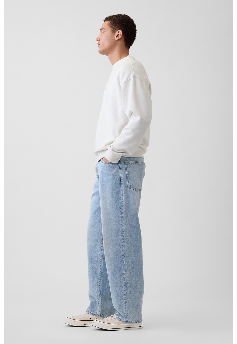 Blugi relaxed-fit cu talie medie - Albastru deschis
