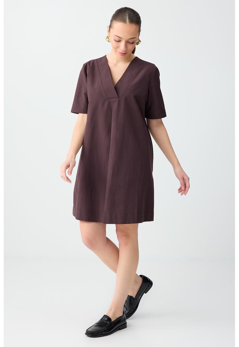 Rochie lejera cu decolteu in V - Violet prafuit