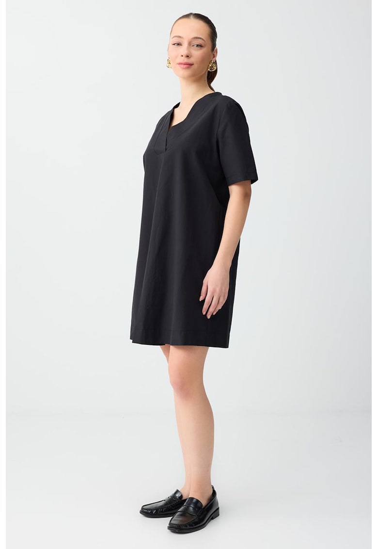 Rochie lejera cu decolteu in V - Negru stins