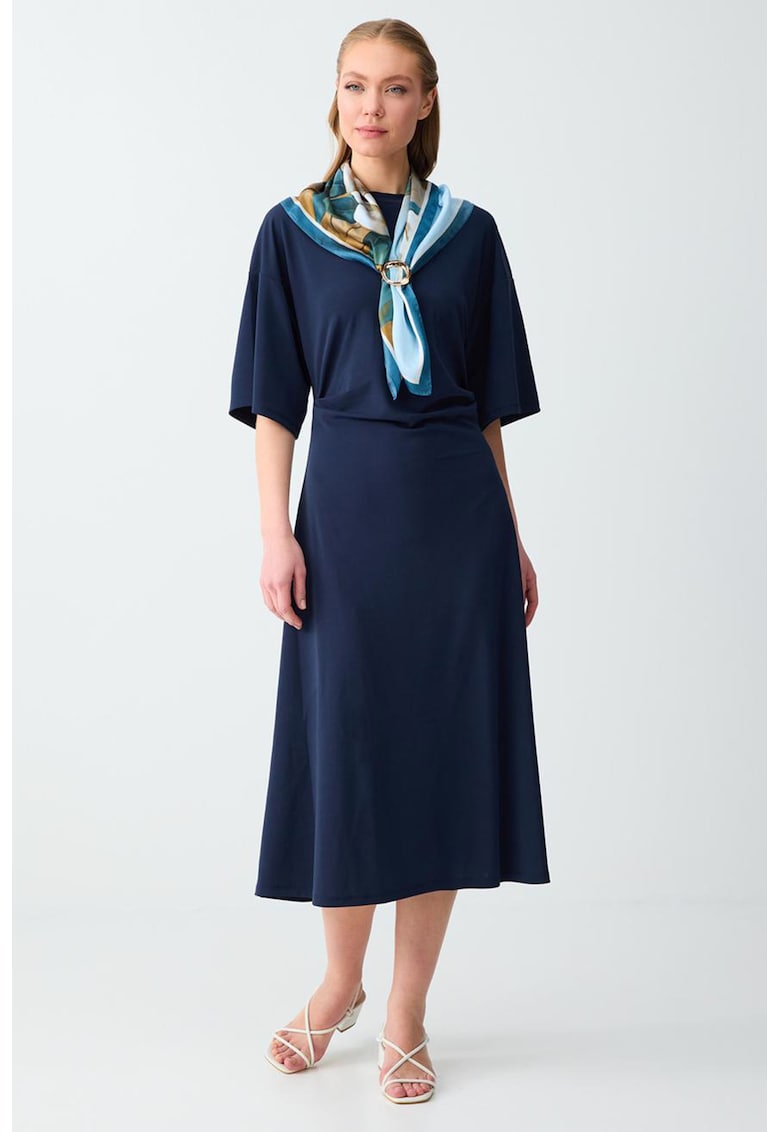 Rochie midi cu croiala pe bie - Bleumarin
