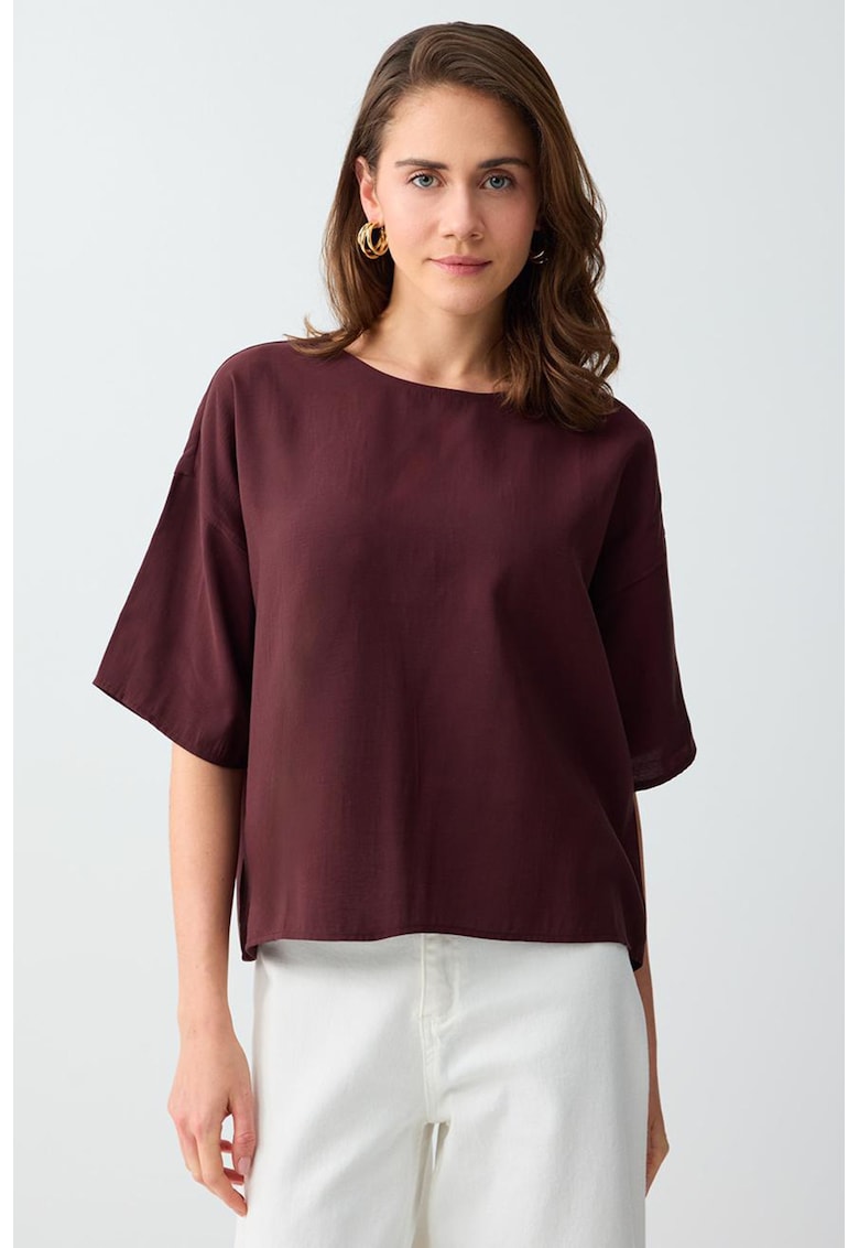 Bluza lejera din amestec de modal - Violet tyrian