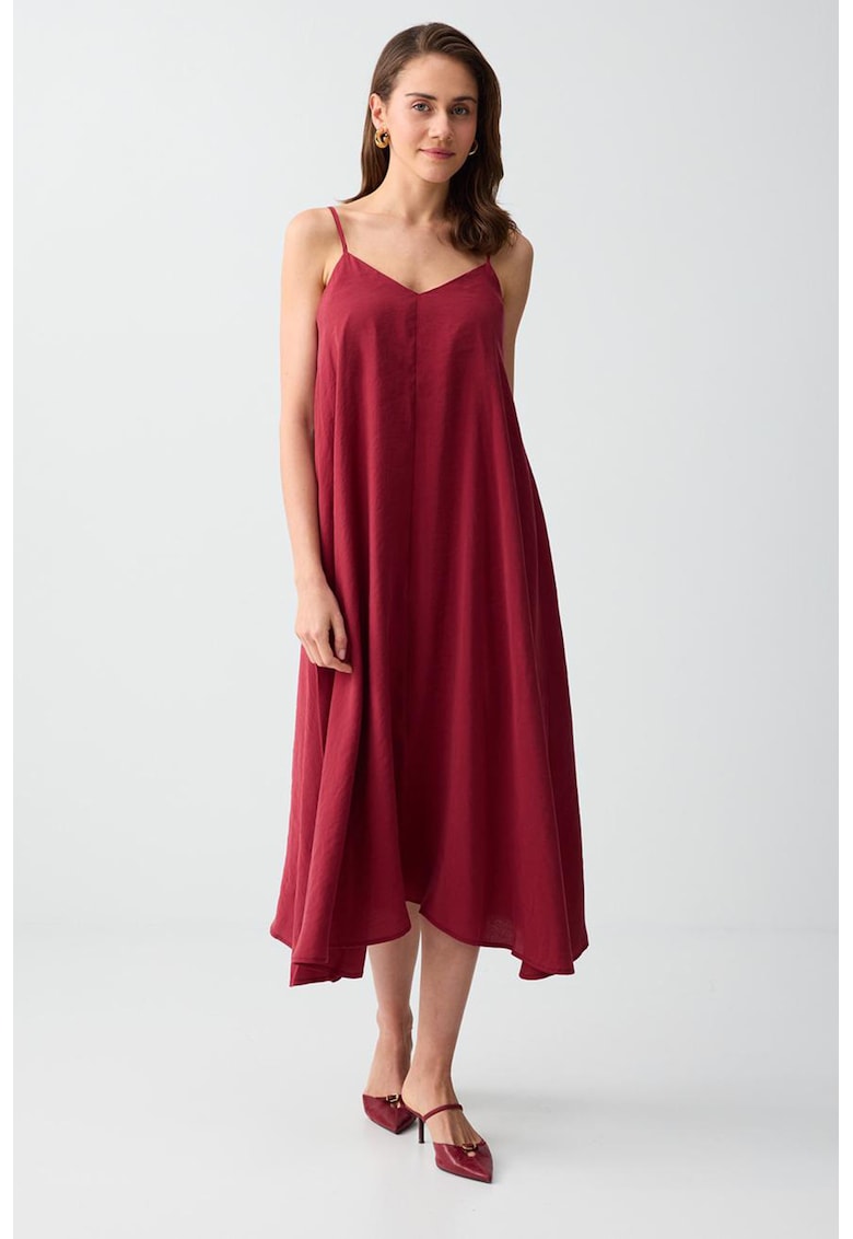 Rochie lejera din amestec de modal - Rosu inchis