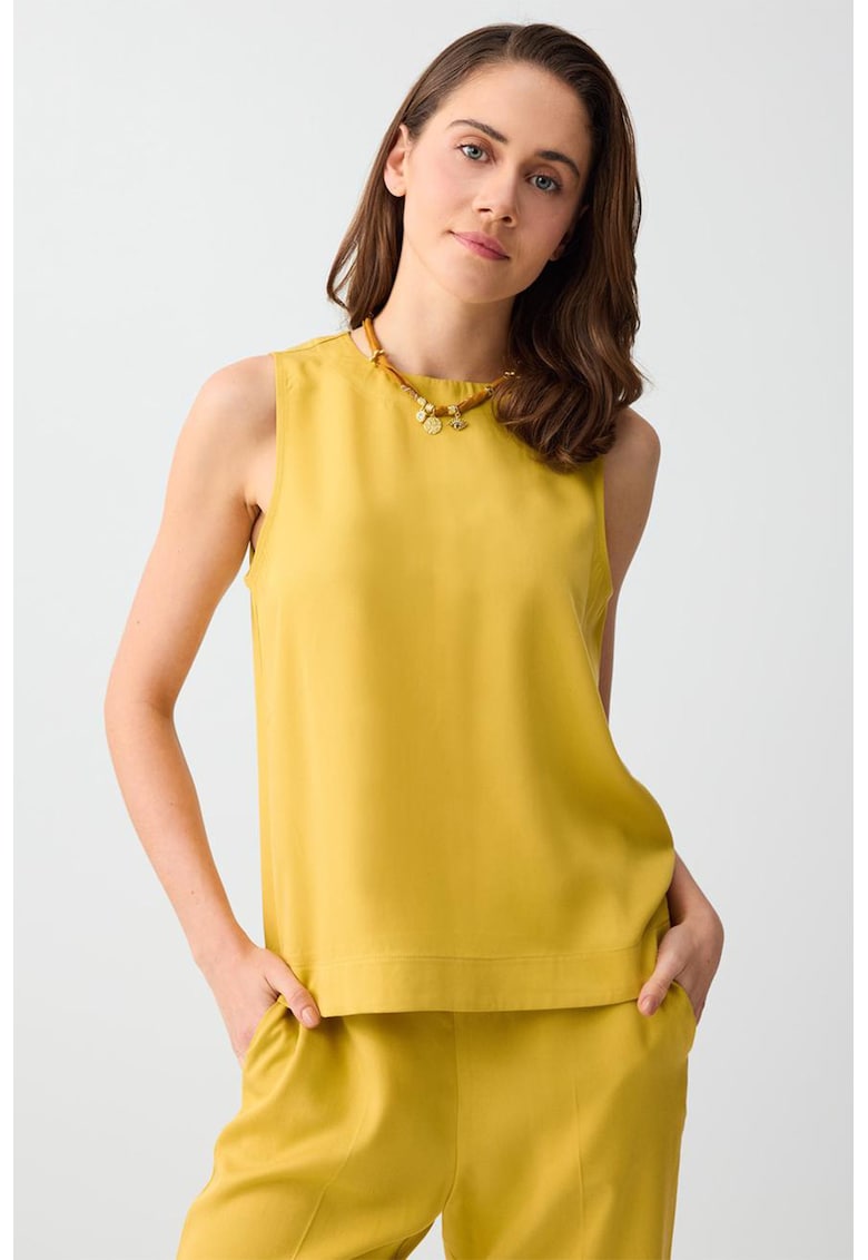 Bluza din lyocell - fara maneci - Galben mustar