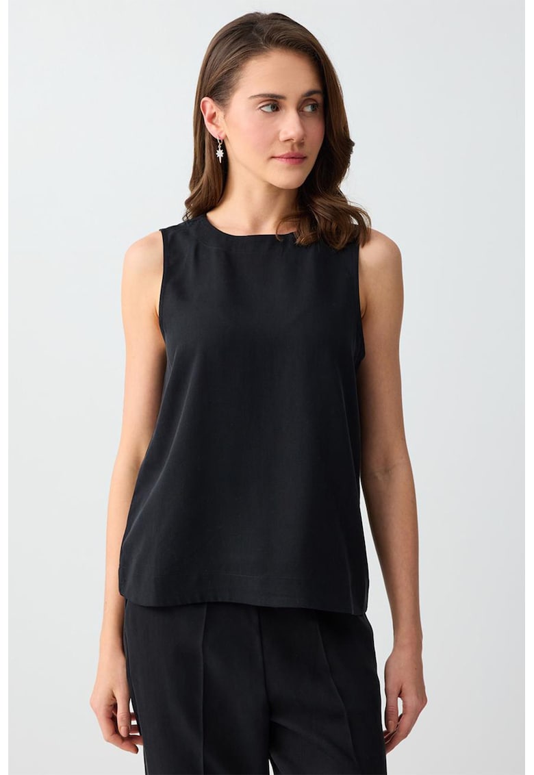 Bluza din lyocell - fara maneci - Gri inchis