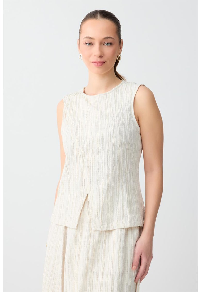 Bluza texturata cu model petrecut - Bej deschis