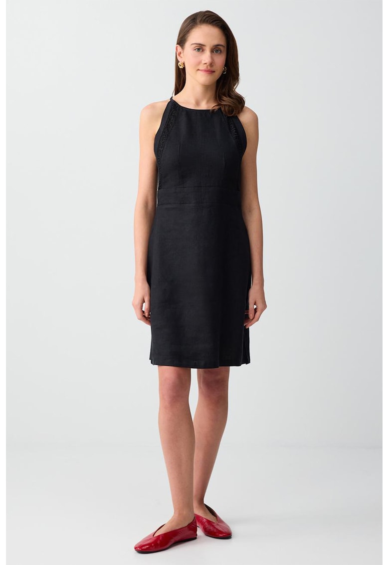 Rochie de in - fara maneci - Negru