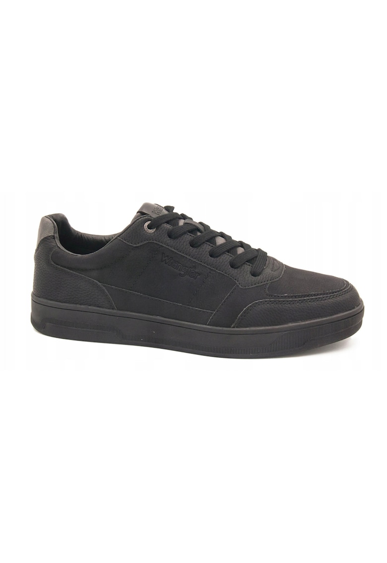 Tenisi barbati Woody Low - negri - piele ecologica -