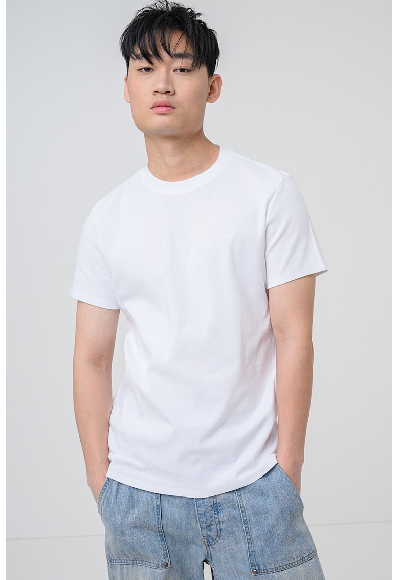 Tricou uni de bumbac - Alb optic