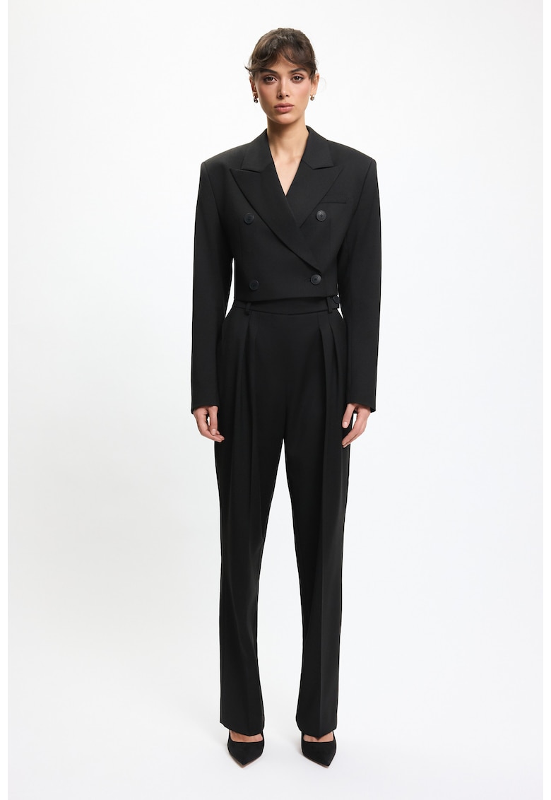 Pantaloni de costum dama - croiala clasica - stil elegant - Negru