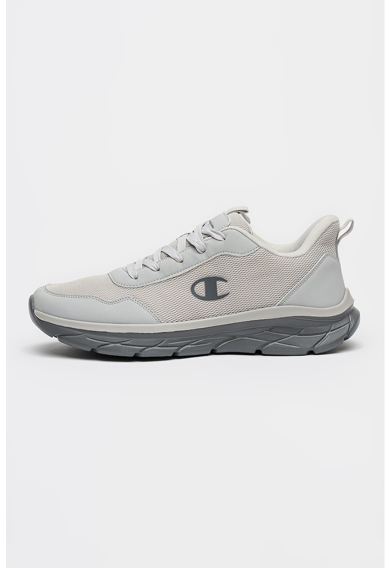 Pantofi sport low-cut Fuze cu insertii din piele ecologica - Gri deschis