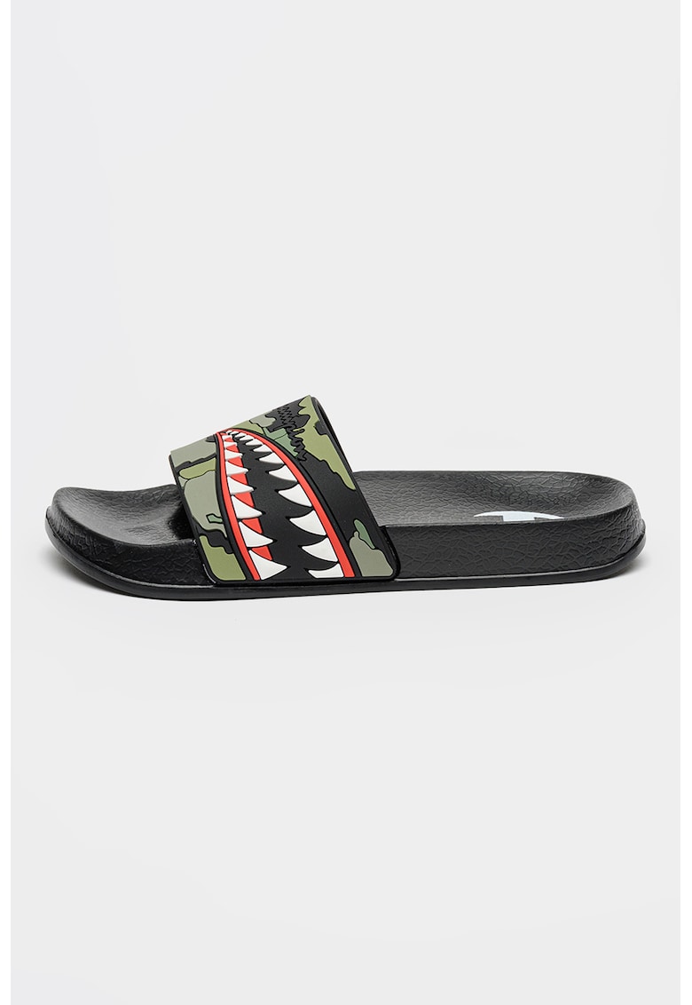 Papuci din cauciuc Sharky - Verde/Negru