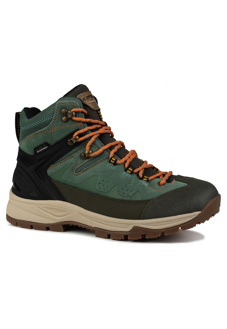 Ghete trekking barbati Wynne - impermeabile - piele naturala - verde - profil inalt