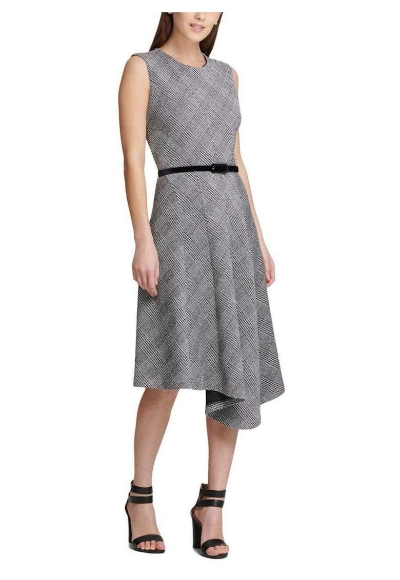 Rochie asimetrica cu carouri -