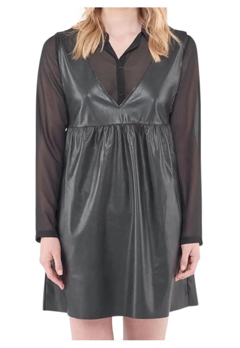 Rochie din piele ecologica cu model 2 in 1 Tonya
