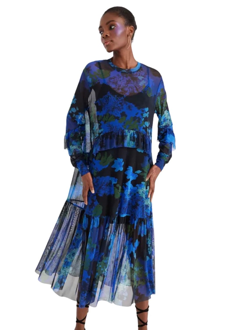 Rochie semitransparenta cub model floral Orleans -