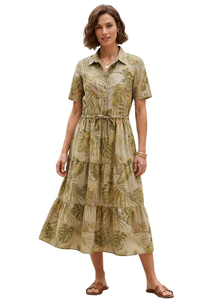 Rochie midi cu model tropical Agora Gradata