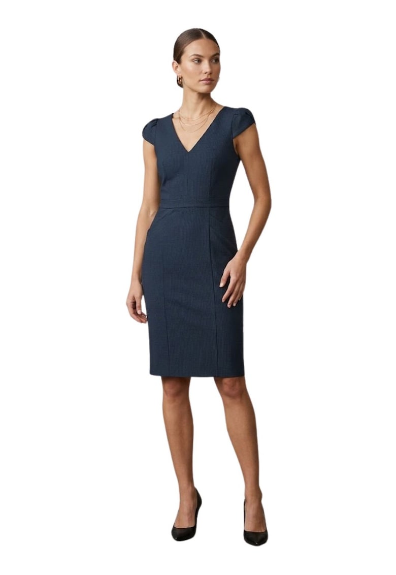 Rochie midi cu decolteu in V Roise -