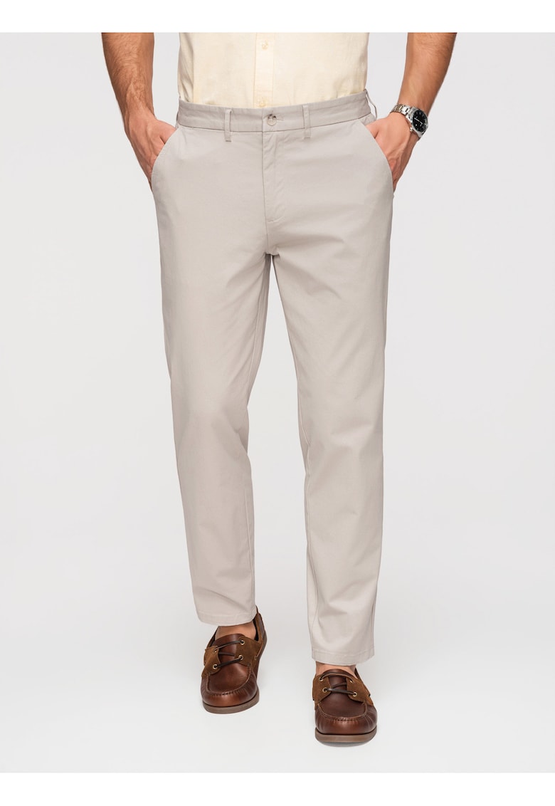 Pantaloni Chino Barbati Bumbac Elastic Croiala Regular - Bej
