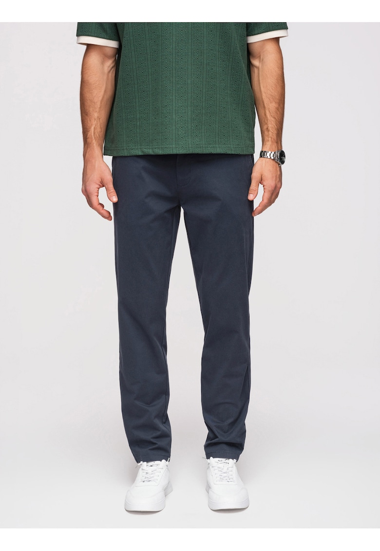 Pantaloni Chino Barbati Bumbac Elastic Croiala Regular - Bleumarin