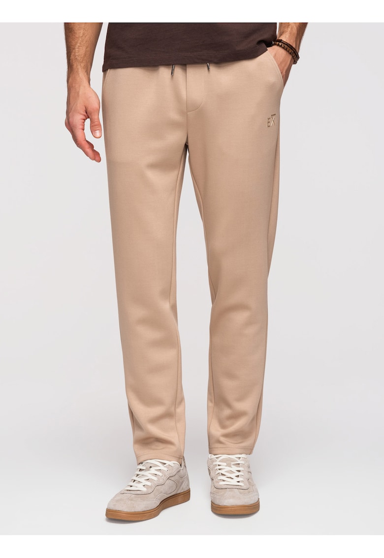 Pantaloni Regular Fit Bumbac Elastic Pantaloni Casual de Barbati - Bej
