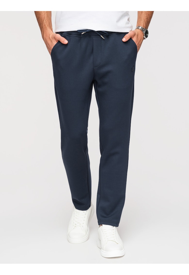 Pantaloni Regular Fit Bumbac Elastic Pantaloni Casual de Barbati - Albastru inchis