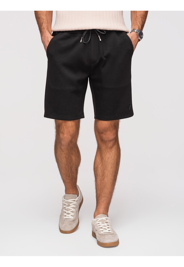 Pantaloni scurti barbati - regular fit - material tricotat - ajustabili cu snur
