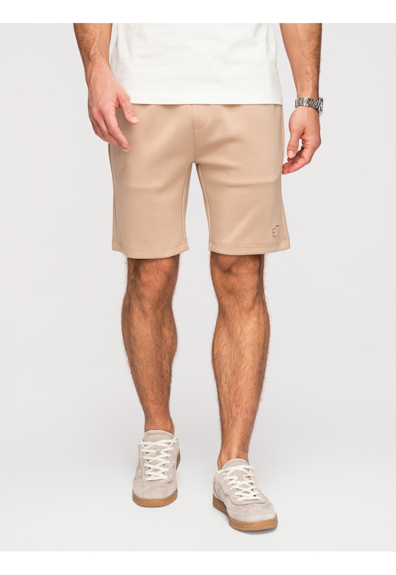 Pantaloni scurti barbati - regular fit - material tricotat - ajustabili cu snur