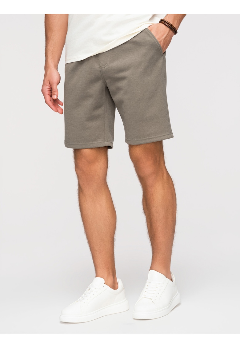 Pantaloni scurti barbati - regular fit - material tricotat - ajustabili cu snur
