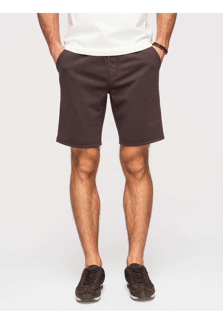 Pantaloni scurti barbati - regular fit - material tricotat - ajustabili cu snur
