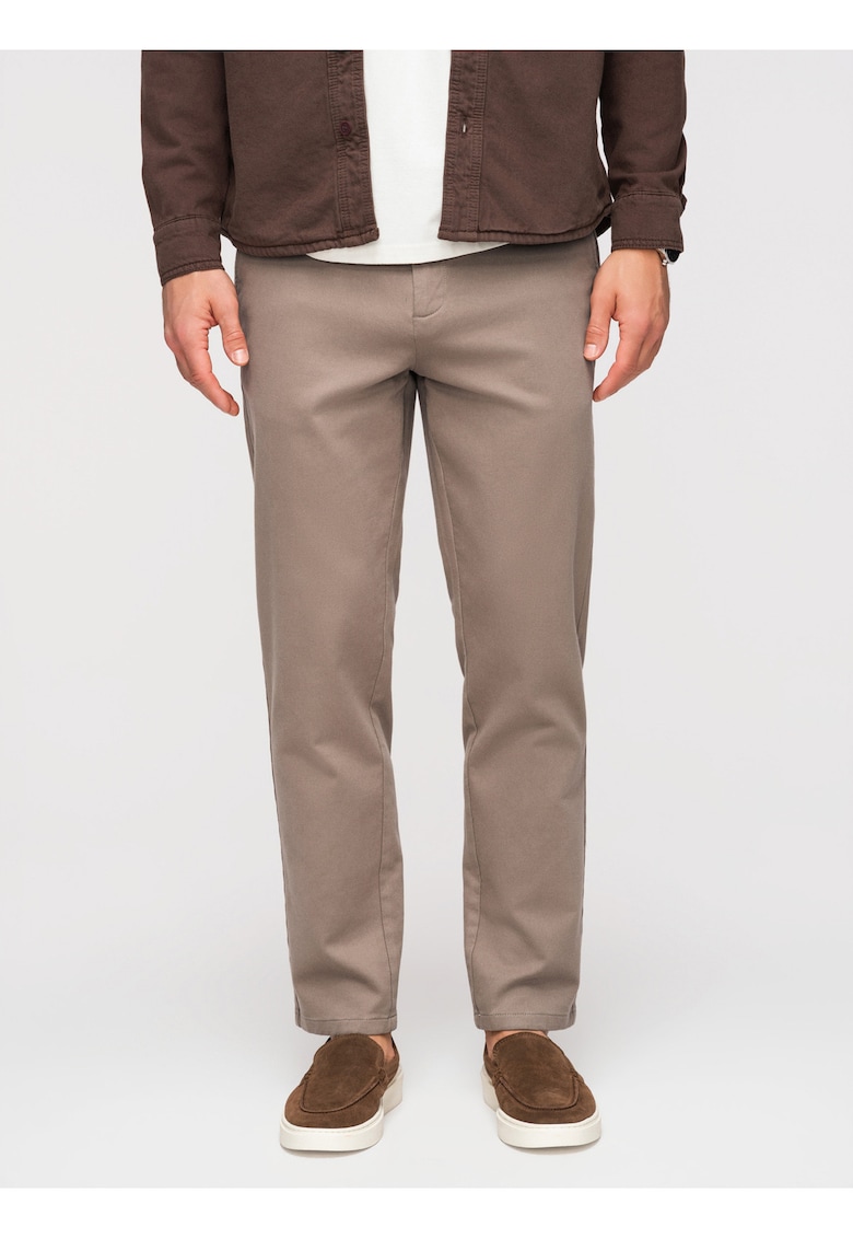 Pantaloni barbati Slim Fit Twill cu Elastan Pantaloni Casual Eleganti - Gri