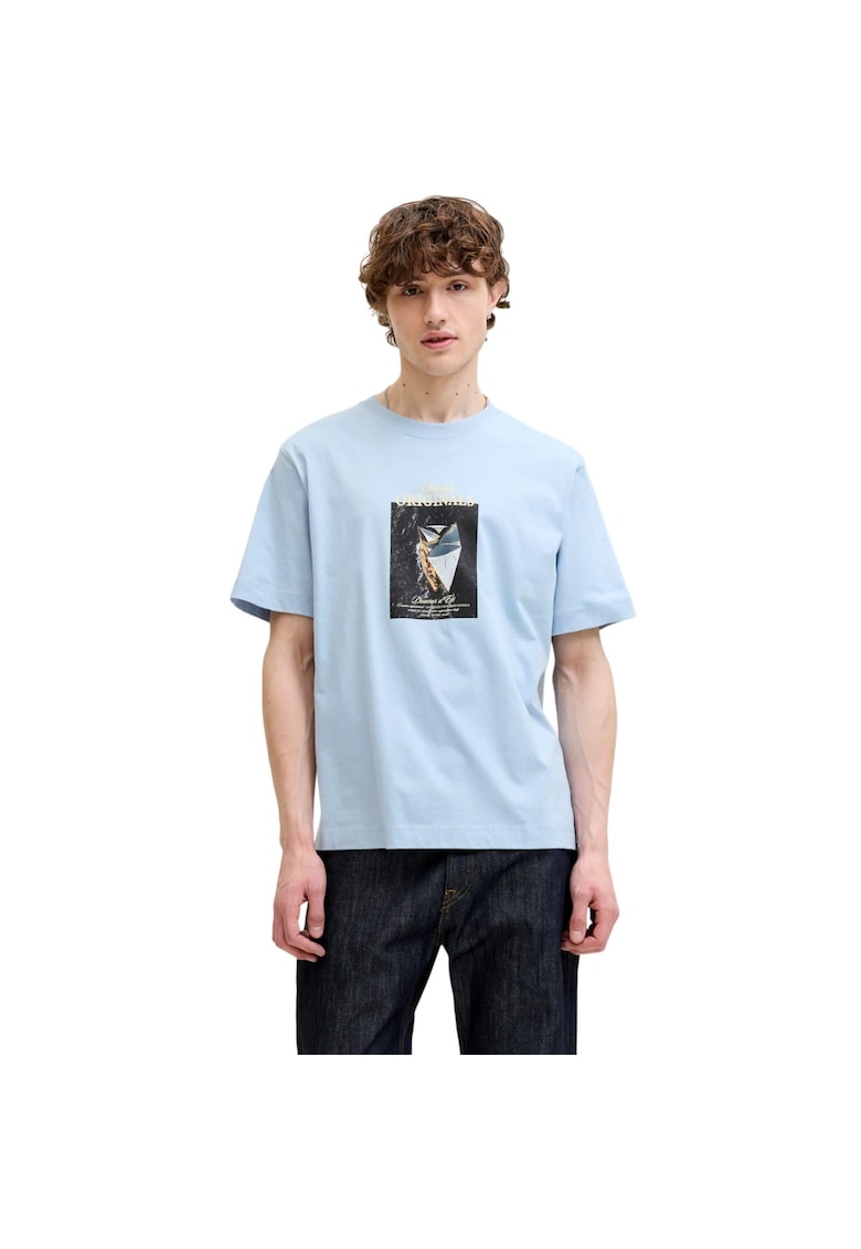 Tricou JACK &JONES Norrebro Photo LN 59882 - Albastru deschis