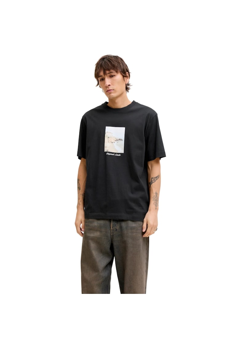 Tricou JACK &JONES Norrebro Photo LN 59872 - Negru