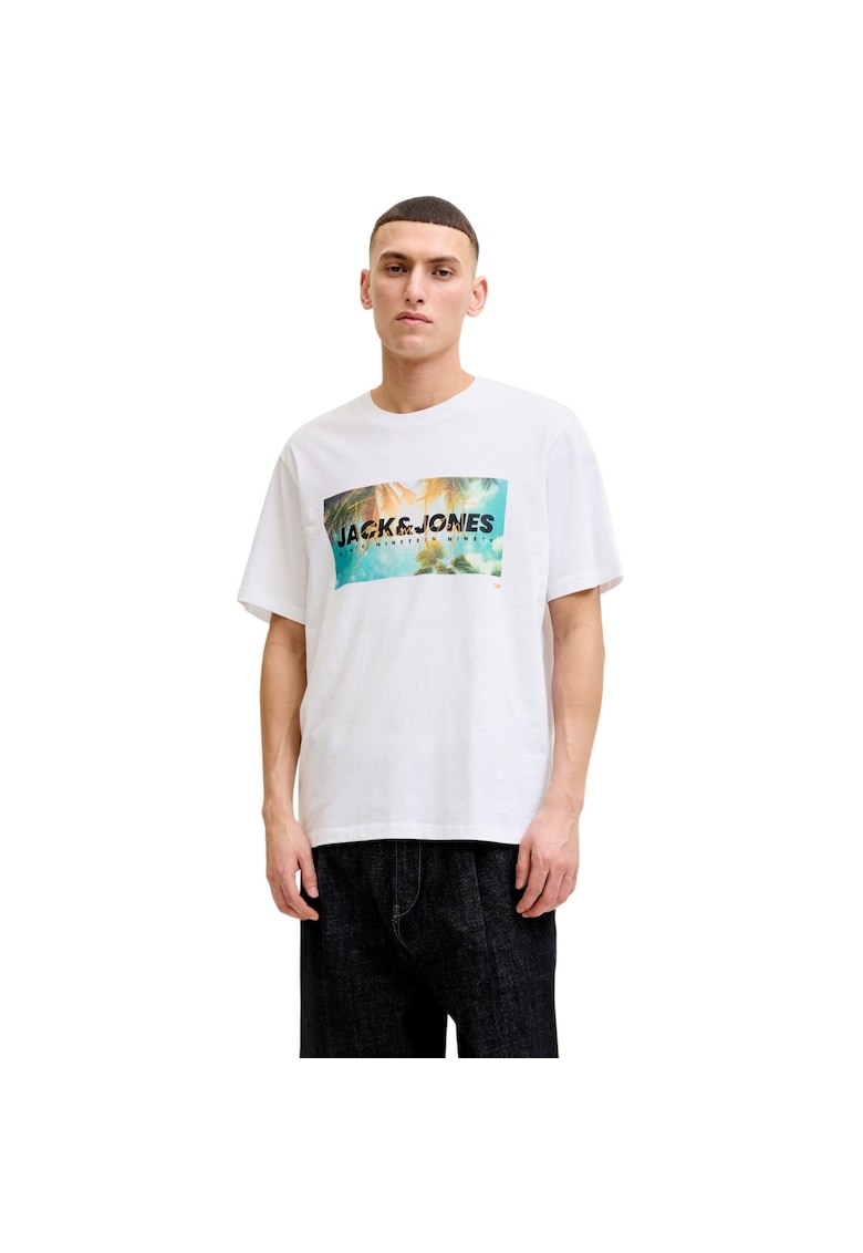 Tricou JACK &JONES Indiana SS LN 59840 - Alb