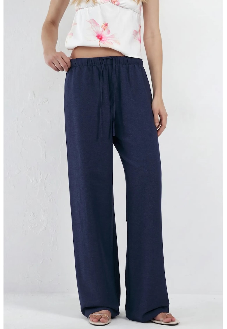 Pantaloni dama albastru marin - in