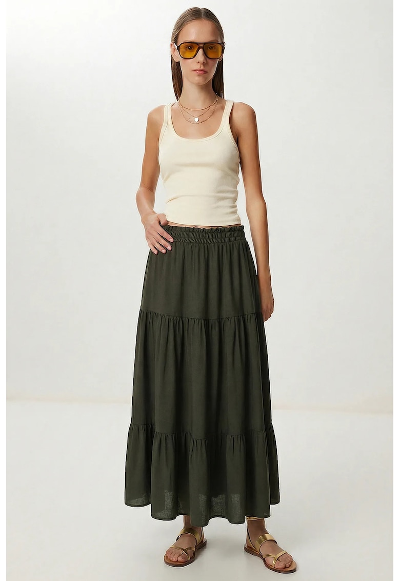 Fusta maxi Happiness Istanbul - elastic - verde - viscoza