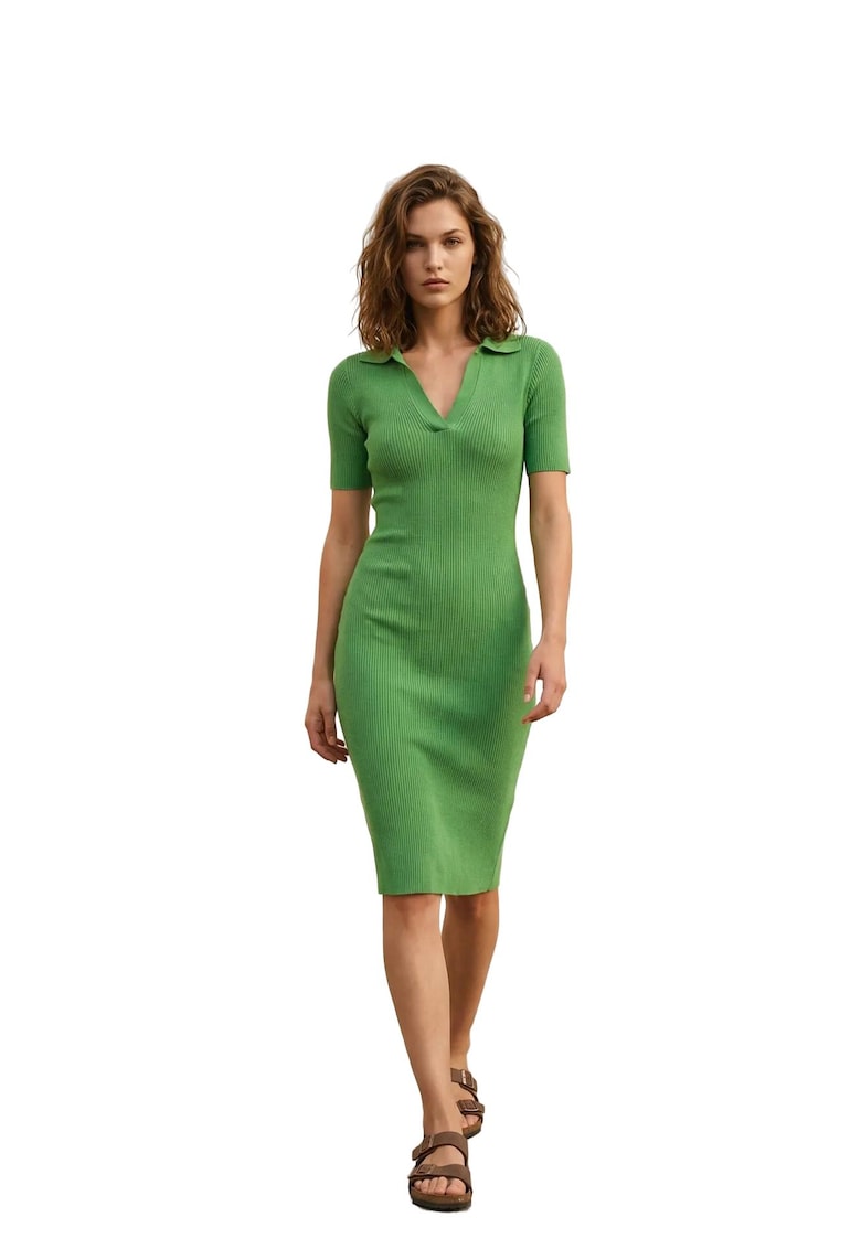 Rochie Midi verde - poliester -